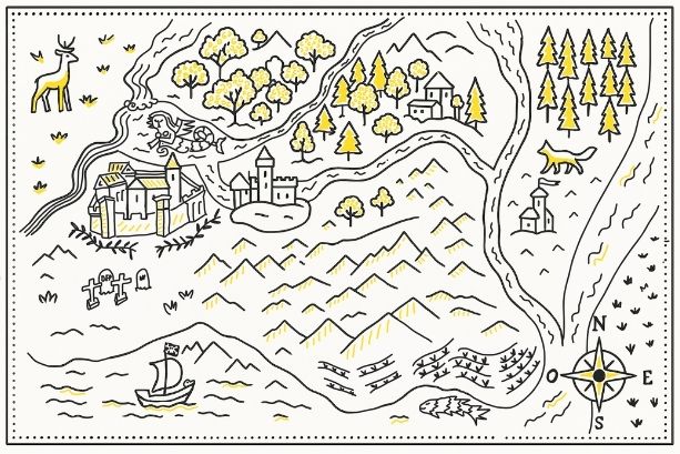 Historia de fantasía para aprender español - Mapa del reino